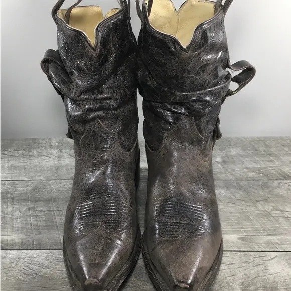 Double H HH Sonora DH5224 Distressed Leather Cowboy Western Slouch Women Boots 8