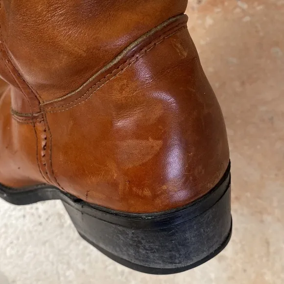 Double H - Vintage Cowboy Boots Mens Insulated Brown Leather, Round toe, Size 8