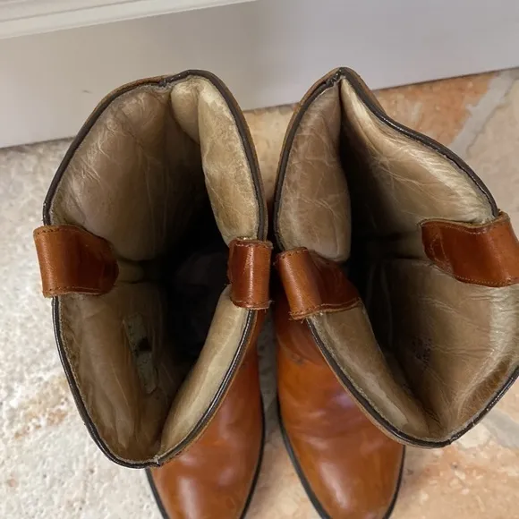 Double H - Vintage Cowboy Boots Mens Insulated Brown Leather, Round toe, Size 8