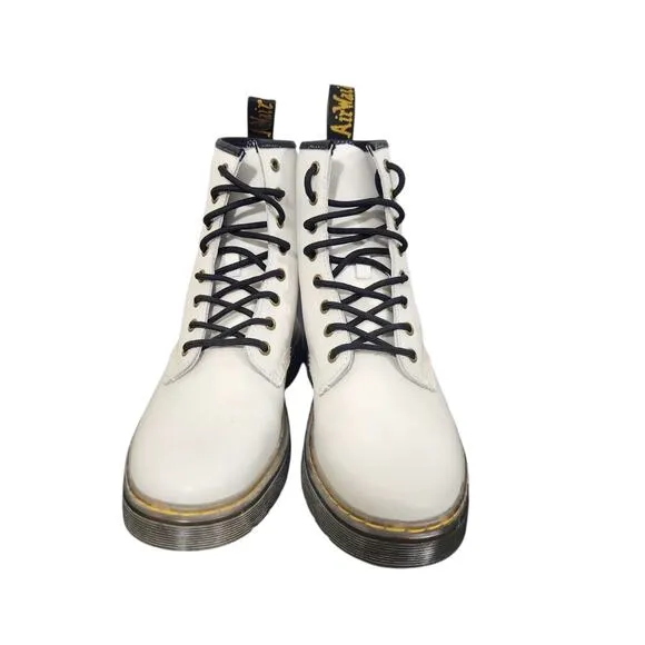 Dr. Doc Martens 1460 MEN 9 Women 11 Leather White Lace up 8-Hole Boots NWOB