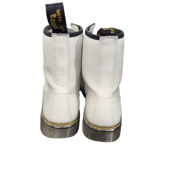 Dr. Doc Martens 1460 MEN 9 Women 11 Leather White Lace up 8-Hole Boots NWOB