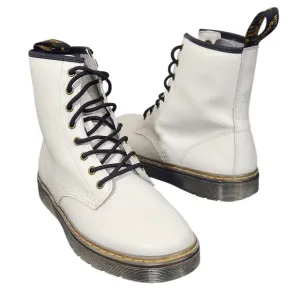 Dr. Doc Martens 1460 MEN 9 Women 11 Leather White Lace up 8-Hole Boots NWOB