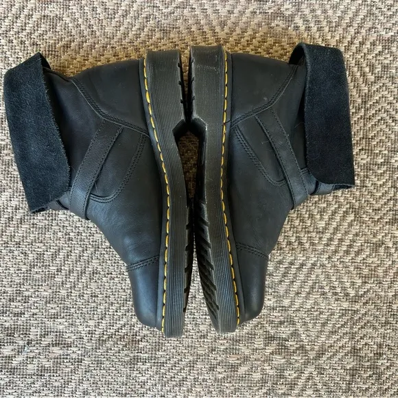Dr. Doc Martens Air Wair Kristy Leather Slouch Boots Biker Moto Buckle Women SZ8