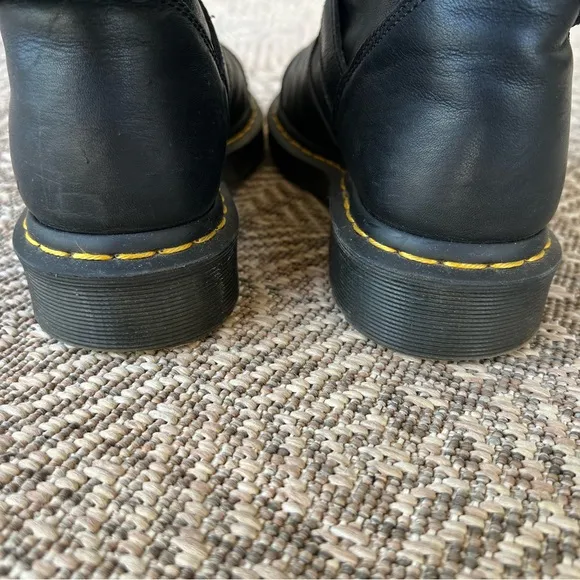 Dr. Doc Martens Air Wair Kristy Leather Slouch Boots Biker Moto Buckle Women SZ8