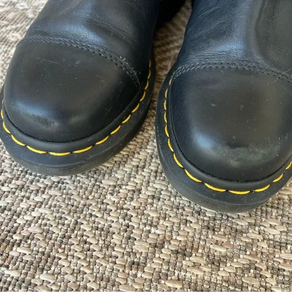 Dr. Doc Martens Air Wair Kristy Leather Slouch Boots Biker Moto Buckle Women SZ8