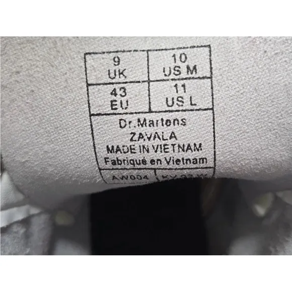 Dr. Doc Martens Zavala Combat Boots White Leather Lace Up Size 10 Mens/ Women 11