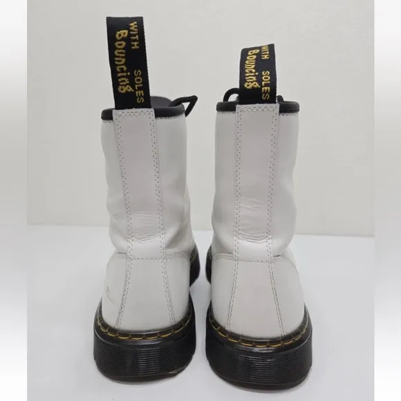 Dr. Doc Martens Zavala Combat Boots White Leather Lace Up Size 10 Mens/ Women 11
