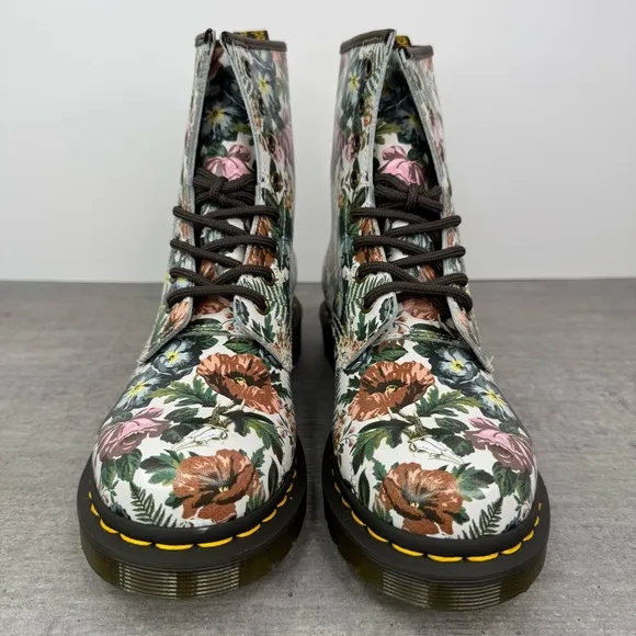 Dr. Martens 1460 English Garden Floral Leather Boots Women Size 6