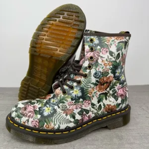 Dr. Martens 1460 English Garden Floral Leather Boots Women Size 6