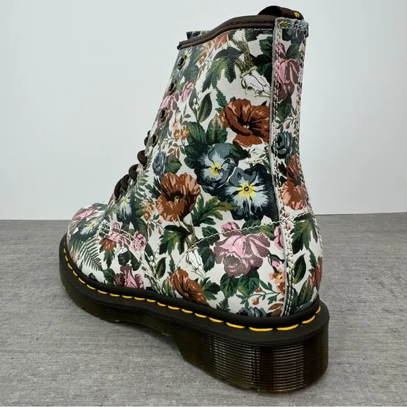 Dr. Martens 1460 English Garden Floral Leather Boots Women Size 6