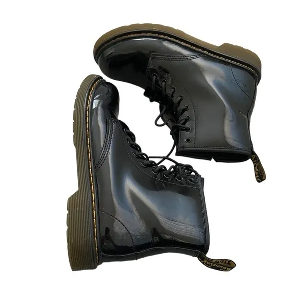 Dr. Martens 1460 J Patent Leather Combat Boots Black size Women 5 Men 4