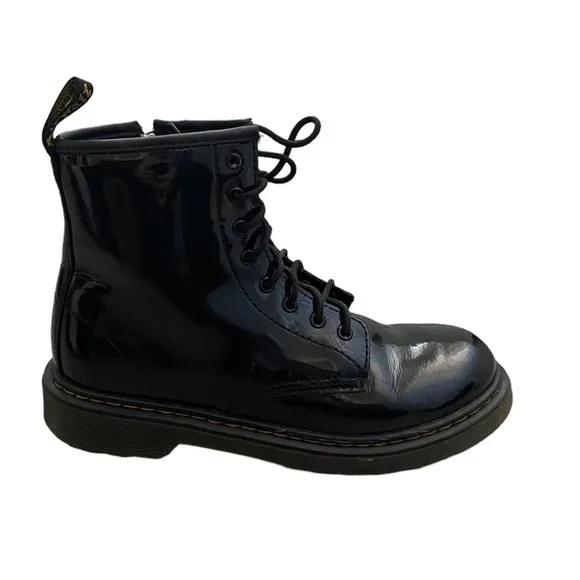 Dr. Martens 1460 J Patent Leather Combat Boots Black size Women 5 Men 4