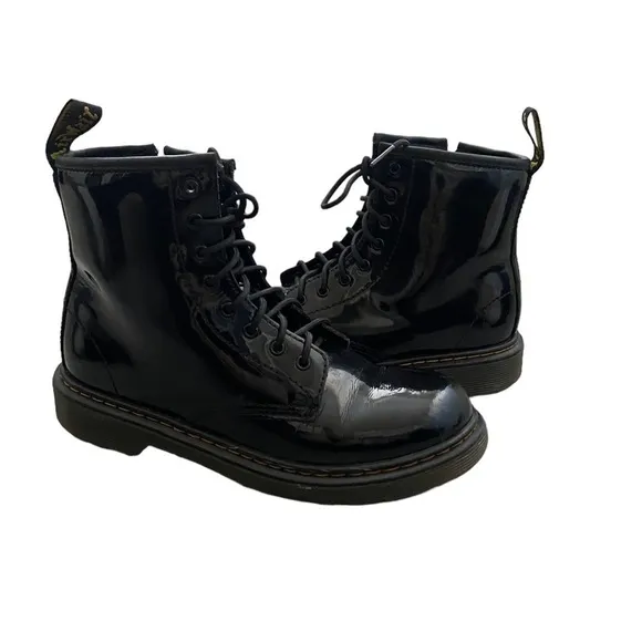 Dr. Martens 1460 J Patent Leather Combat Boots Black size Women 5 Men 4