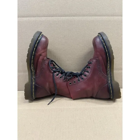 Dr. Martens 1460 Pascal Antique Temperley Cherry Red Boots US WOMEN 6 /MEN 5