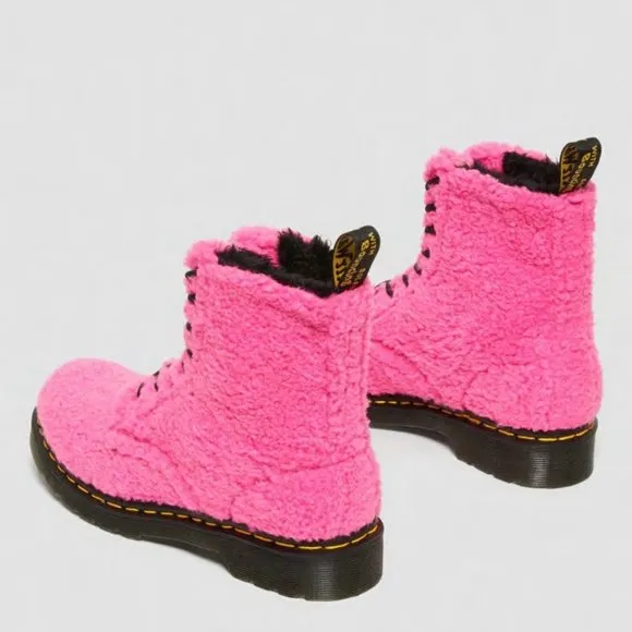 Dr Martens 1460 Pascal Faux Shearling Pink Lux Borg Boots Women’s Size 7 Boots