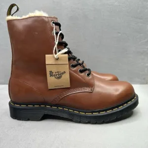 Dr. Martens 1460 Serena Womens Size 11 Faux Fur Lined Lace Up Boots Brown NEW