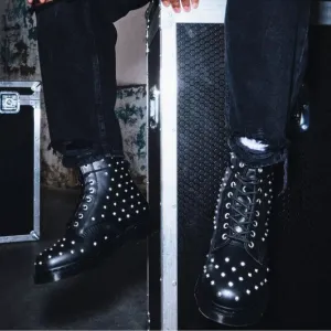 Dr. Martens 1460‎ Stud Wanama Leather Lace Up Boots