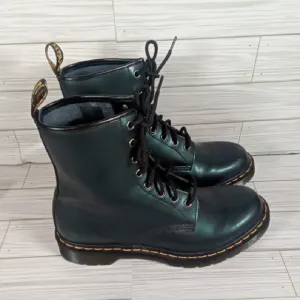 Dr. Martens 1460w Navy Blue  Green Marin Smooth Goth Combat Gorpcore Womens 10