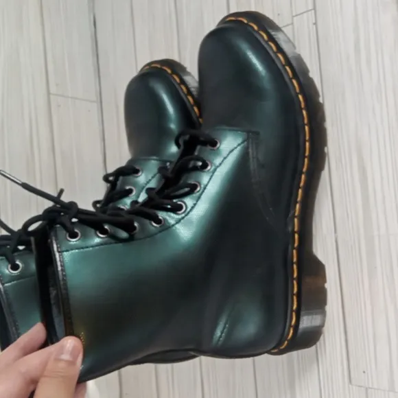 Dr. Martens 1460w Navy Blue  Green Marin Smooth Goth Combat Gorpcore Womens 10
