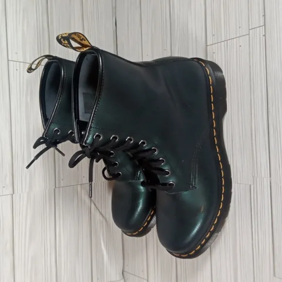 Dr. Martens 1460w Navy Blue  Green Marin Smooth Goth Combat Gorpcore Womens 10