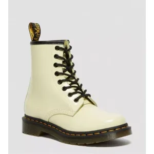Dr. Martens 1460 WOMEN'S PATENT LAMPER LACE UP CREAM BOOTS Women size 6 NWB