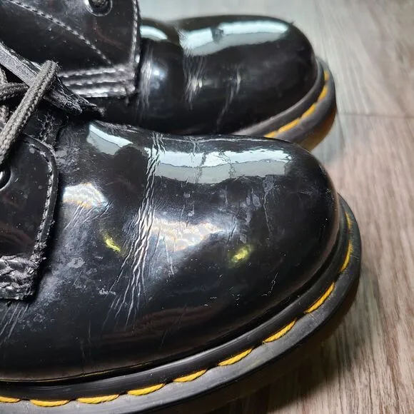 Dr. Martens 1480W Black Leather Lace Up Combat Boots Women's Size EU 37/ US 6