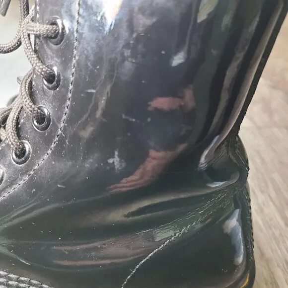 Dr. Martens 1480W Black Leather Lace Up Combat Boots Women's Size EU 37/ US 6
