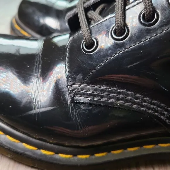 Dr. Martens 1480W Black Leather Lace Up Combat Boots Women's Size EU 37/ US 6