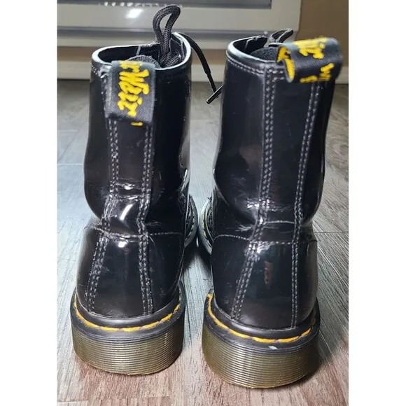 Dr. Martens 1480W Black Leather Lace Up Combat Boots Women's Size EU 37/ US 6