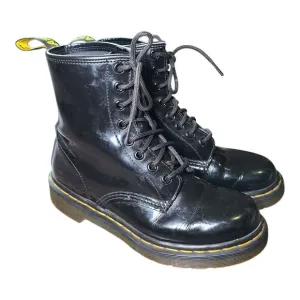 Dr. Martens 1480W Black Leather Lace Up Combat Boots Women's Size EU 37/ US 6