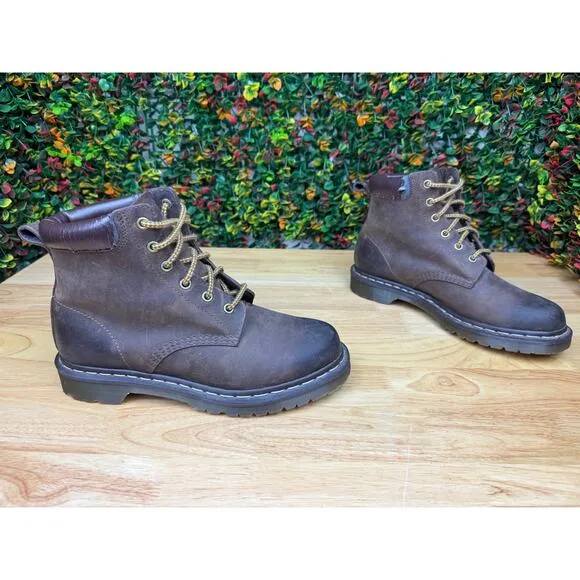 Dr Martens 939 Crazy Horse Y2K‎ Vintage 6 Eyelet Boots Shoes Brown Men 7 Women 9