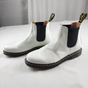 DR. MARTENS Air Wair White Smooth Leather Chelsea Boots - Mens Size 13