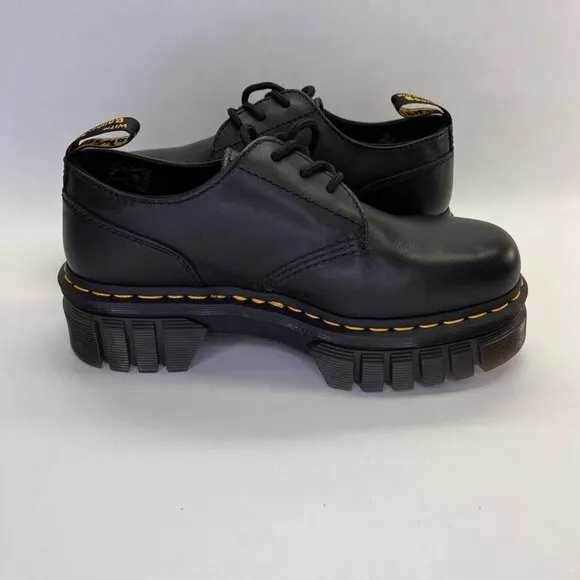 Dr Martens Audrick Nappa Leather Platform Shoes in Black Women's US Size 8