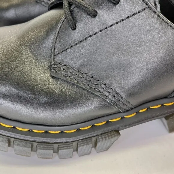 Dr Martens Audrick Nappa Leather Platform Shoes in Black Women's US Size 8