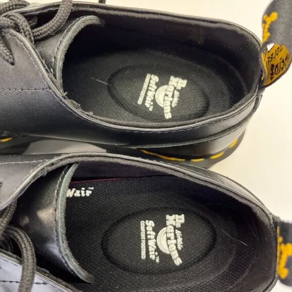 Dr Martens Audrick Nappa Leather Platform Shoes in Black Women's US Size 8