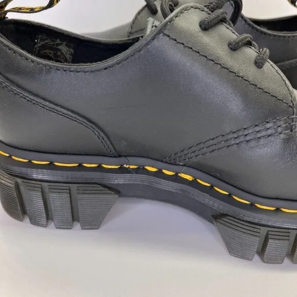 Dr Martens Audrick Nappa Leather Platform Shoes in Black Women's US Size 8