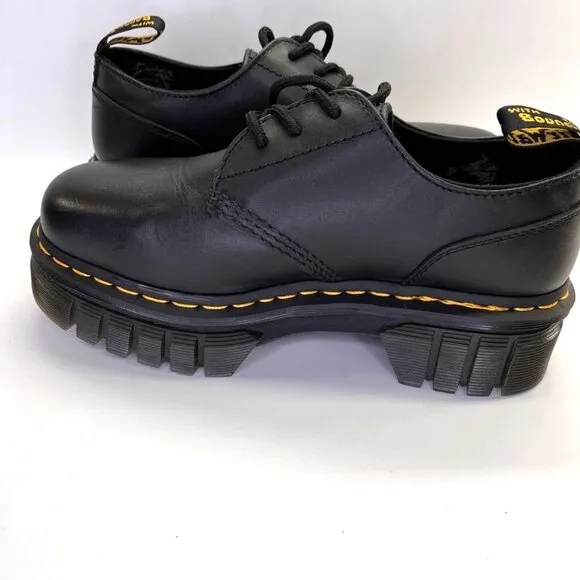 Dr Martens Audrick Nappa Leather Platform Shoes in Black Women's US Size 8
