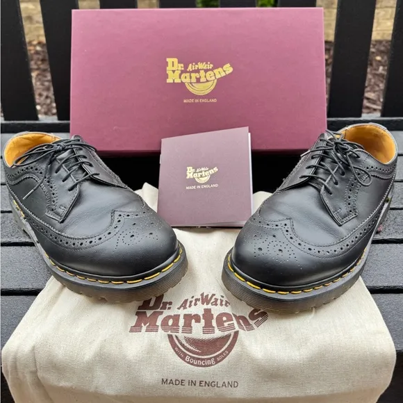 Dr. Martens Black Leather Men's Shoes Made in England