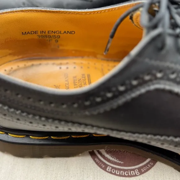 Dr. Martens Black Leather Men's Shoes Made in England