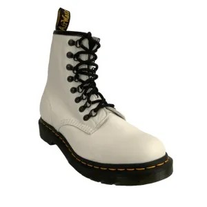 Dr. Martens Boots Women Size 8M White Pebbled Leather 1460 Laced 8-Eye