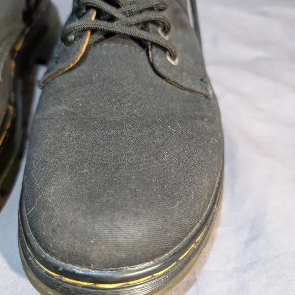 Dr Martens Combs Black Canvas Combat Boots Men Size 10 Women Size 11