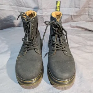 Dr Martens Combs Black Canvas Combat Boots Men Size 10 Women Size 11