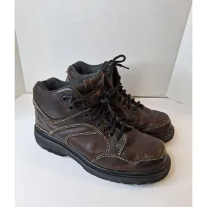 DR. MARTENS DM'S Air Cushion Brown Chunky Leather Ankle Boots Shoes Men's US 7.5