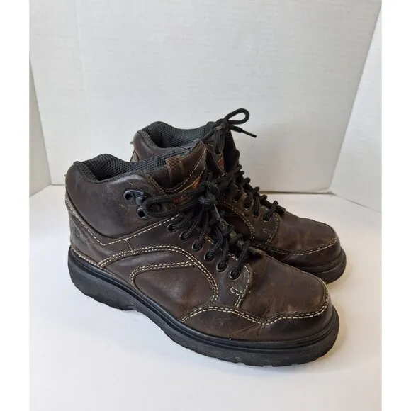 DR. MARTENS DM'S Air Cushion Brown Chunky Leather Ankle Boots Shoes Men's US 7.5