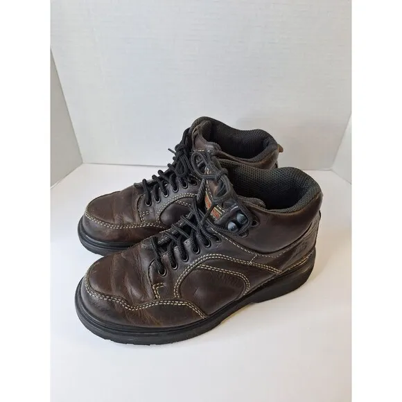 DR. MARTENS DM'S Air Cushion Brown Chunky Leather Ankle Boots Shoes Men's US 7.5