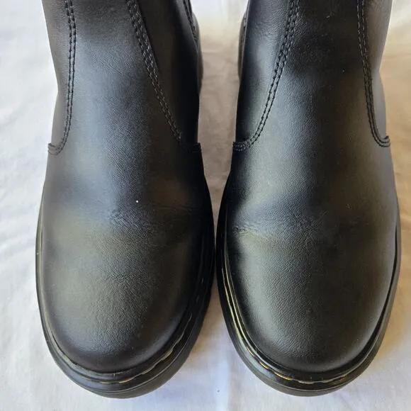 Dr Martens Dorrian FL Women's Faux Fur Lined Leather Chelsea Boots Black Size 6