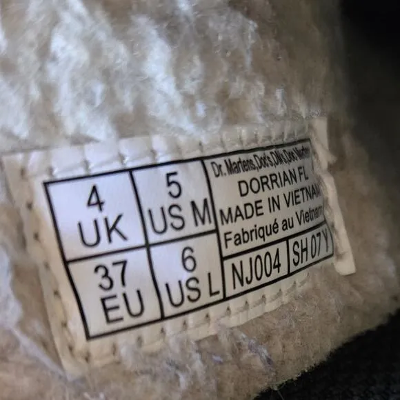 Dr Martens Dorrian FL Women's Faux Fur Lined Leather Chelsea Boots Black Size 6