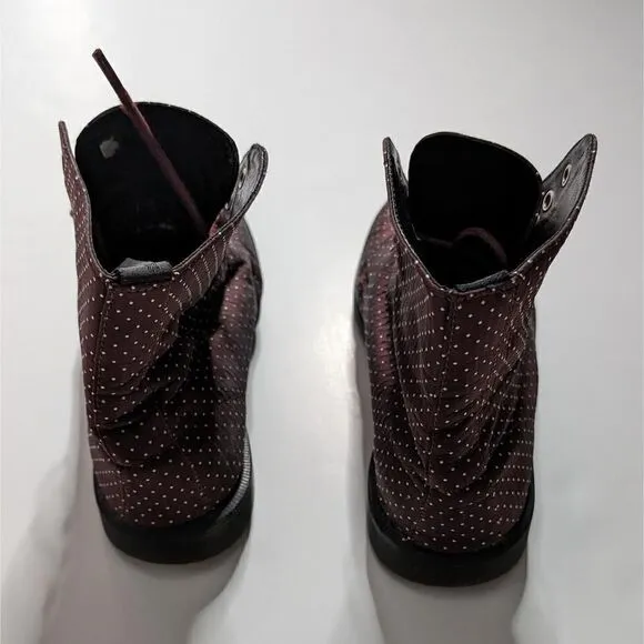 Dr. Martens Evan Ankle Lace Up Boots Polka Dots Pattern Size 9