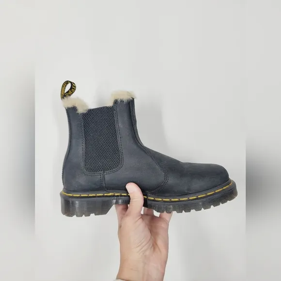 Dr. Martens Faux Fur Lined Platform Chelsea Boots, Size 9
