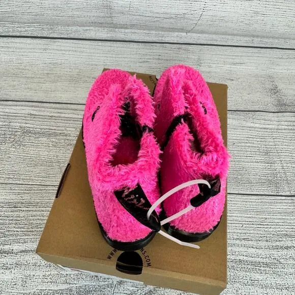 Dr. Martens Girl's Pink 1460 Tinsel Faux Fur Fuzzy Boots Size 4